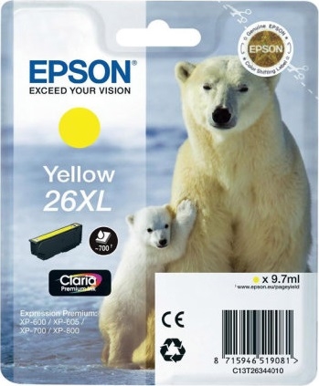 Tusz 26XL żółty 9,7ml do Epson XP-600 XP-605 XP-700 XP-800